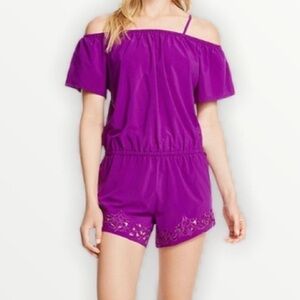 FABLETICS Off Shoulder Prue Romper Tulip sz M